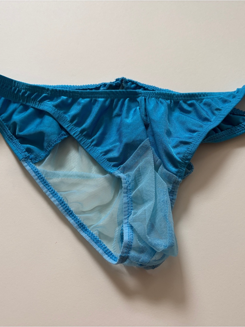 Men's Sheer Briefs in Teal Blue - Lightweight Comfort